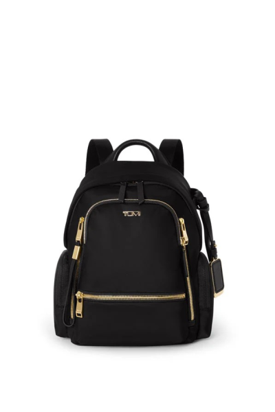 Celina Small Backpack | Black/Gold